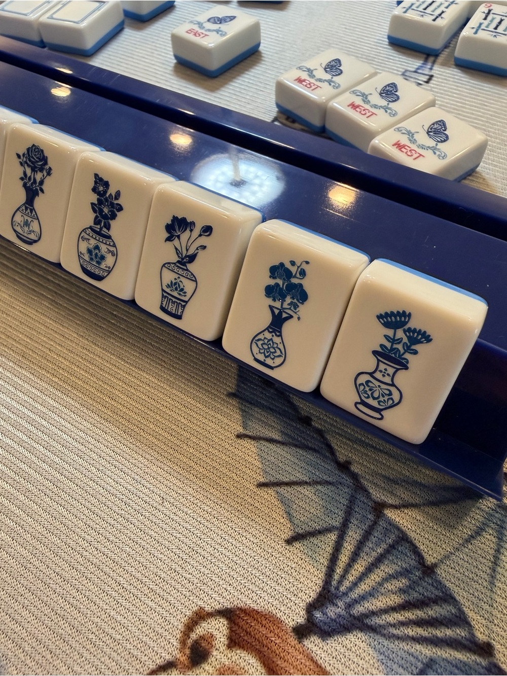 Mahjong set 160 tiles  Comes with blanks. Lovely Blue and white Chinoiserie - Picture 4 of 12